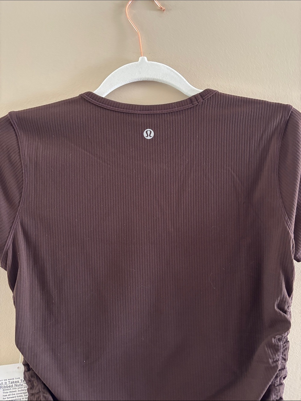 Lululemon All It Takes Ribbed Nulu Tee. Espresso. Size 6. NWT. - Picture 5 of 7